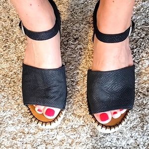 Franco Sarto Black Wedge Sandal